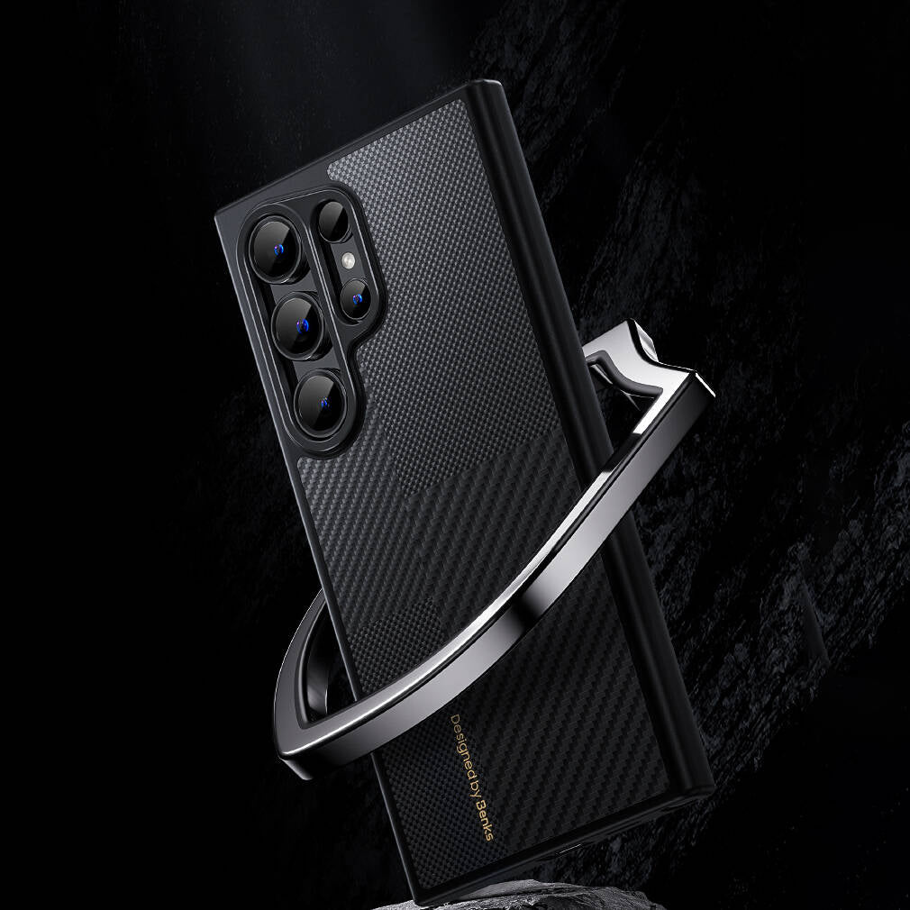 Benks Montage Hybrid ArmorPro Galaxy S24 Ultra M-safe Şarj Özellikli Karbon Fiber Kevlar Kılıf Benks Montage Hybrid ArmorPro Galaxy S24 Ultra M-safe Şarj Özellikli Karbon Fiber Kevlar Kılıf